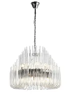 Люстра подвесная Bianca 6043/02 LM-18 Divinare прозрачная на 18 ламп, основание хром в стиле современный Люстра подвесная Bianca 6043/02 LM-18 Divinare прозрачная на 18 ламп, основание хром в стиле современный